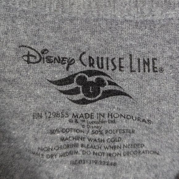 Disney Cruise Line Star Wars T Shirt Gray Large Hyperspace Ship Logo Graphic Tee - Picture 4 of 5